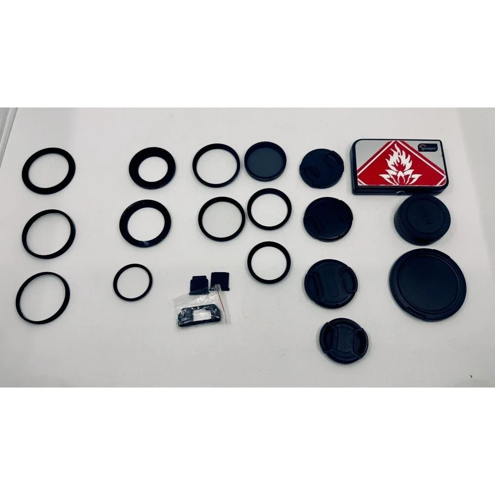 Camera Filter & Accessory Lot - Tiffen 43/46/52mm Filters, Step-Up Rings, Cap